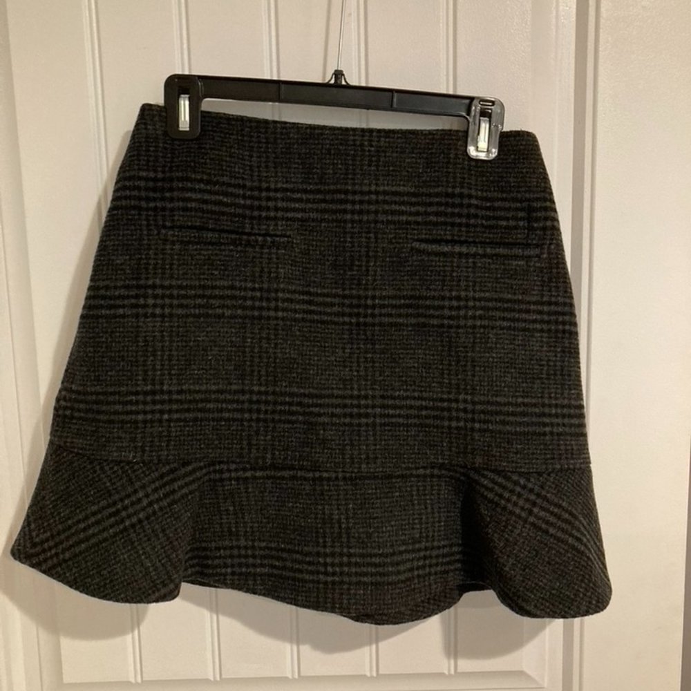 Ganni Mini Skirt Size 36 Wool Plaid Suiting Inspired